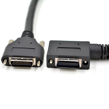 Camera Link MDR male to side angled MDR male exit right high flexible with locking screws cables for industrial cameras