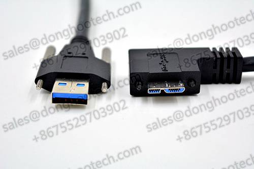 Angled USB 3.0 Micro B CCD Cable with M2 Locking Screws for PointGrey Cameras Left and Right  Exit Available